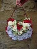 bouquet mariée sac rouge